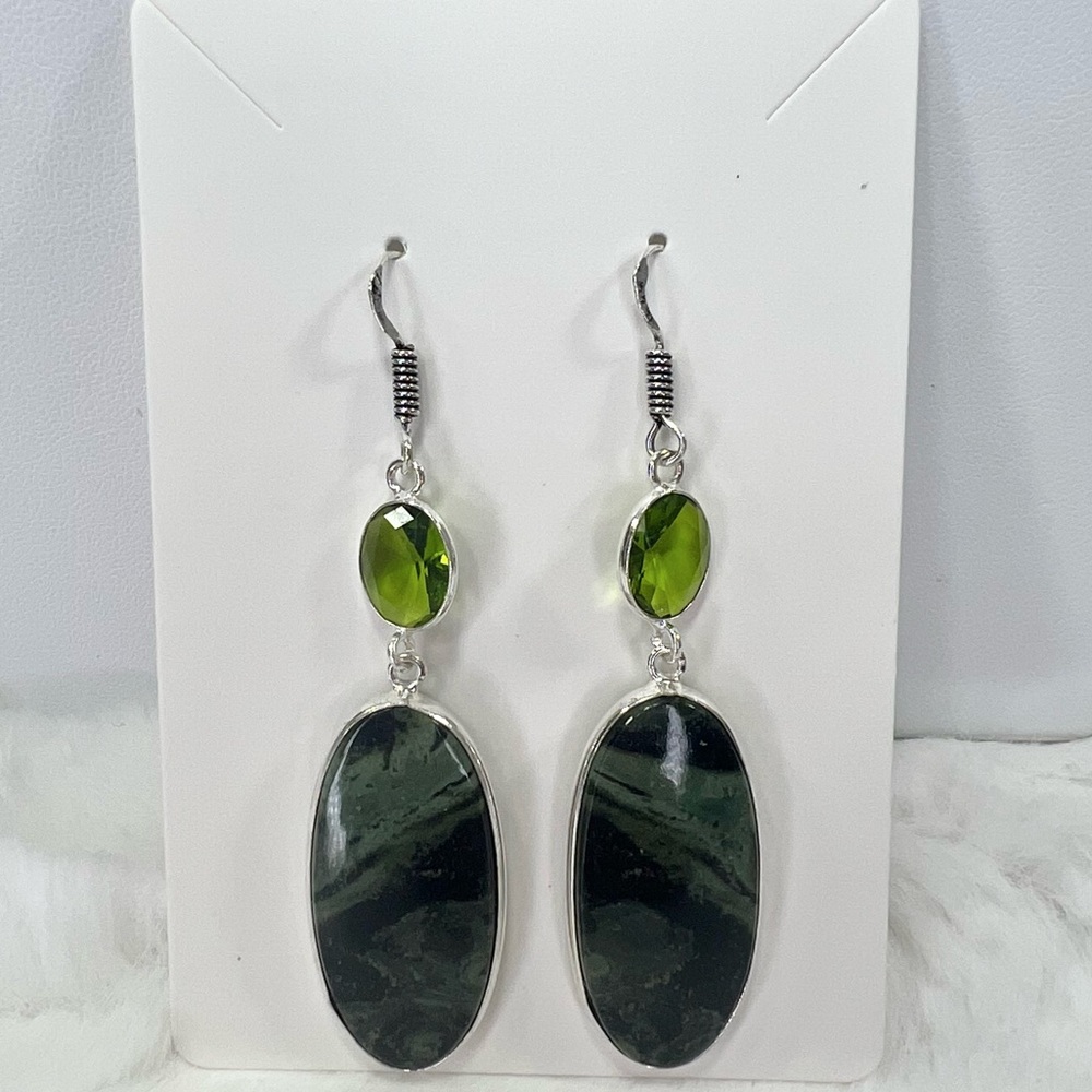 Kambaba Jasper/ Star Galaxy 925 Gemstone Earring